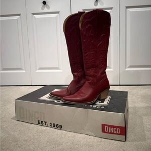 Dingo Raisin Kane Tall Western Boots Red Heel